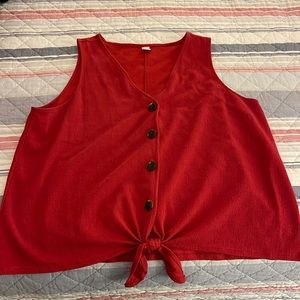 Old Navy Button down Tank with cute tie knot.